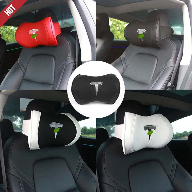 

For Tesla Model 3 S X Y 1PC Neck Pillow Soft Comfortable Cushion Neck Support Car Seat Headrest Accessories
