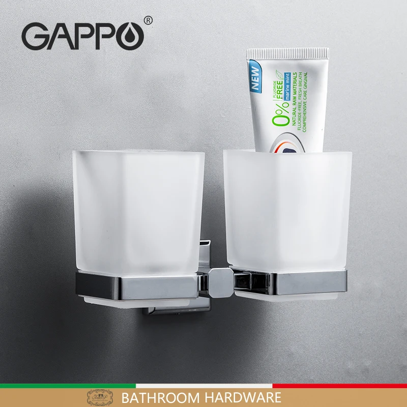 Держатель для стакана GAPPO G3806/G3808, настенный держатель для зубной щетки, чашек, аксессуары для ванной комнаты - изображение