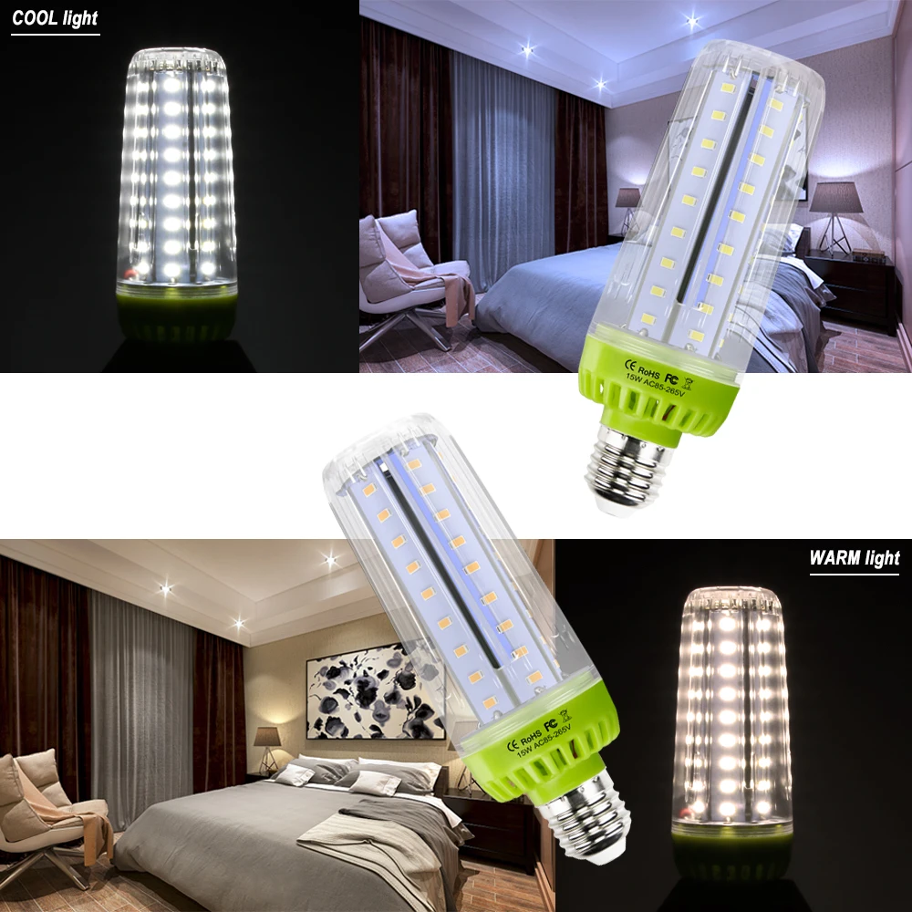 

LED Corn Bulb Light E27 Lampara Chip Cron Lamp E14 Chandelier Lighting 220v Bombilla 10w 15w 20w LED Bulb 240v High Brightness