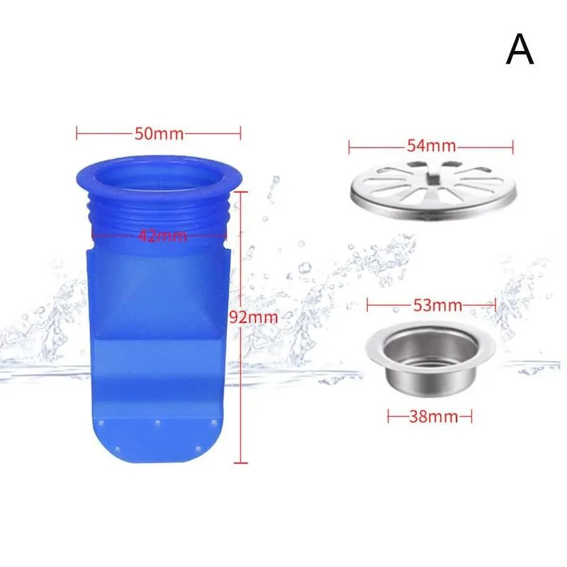 

Silicone Floor Drain Core With Steel Round Cover Kitchen Bathroom Sewer Drainer Pipe Strainer Anti Pest Accessories
