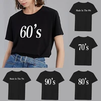 t shirt women clothing black casual top time text pattern basic print slim round neck commuter ladies fashion soft short sleeves
