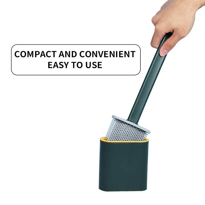 Силиконовая щетка для унитаза настенная плоская с гибкой мягкой щетиной и