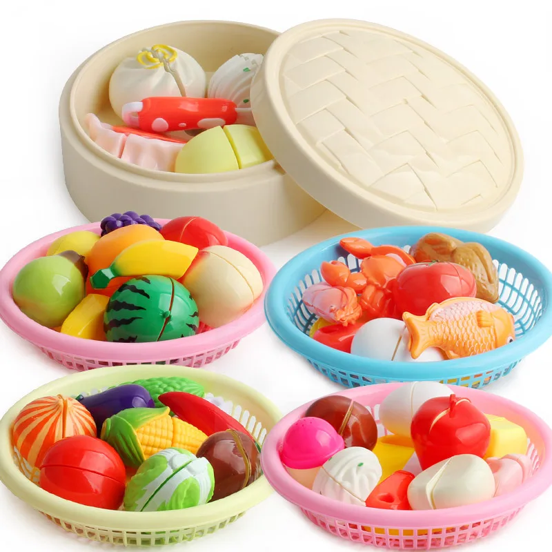 

Cutting Pretend Play Set Educational Cooking Simulation Miniature Food Model Fruits and Vegetables kids Kitchen Toy
