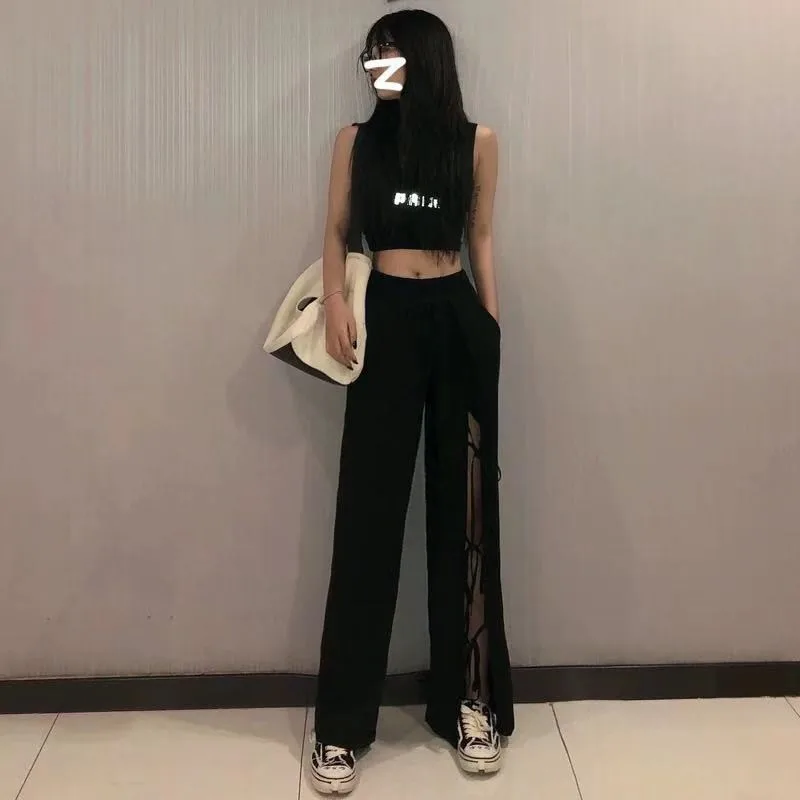 Брюки NiceMix женские с широкими штанинами повседневные Модные свободные длинные