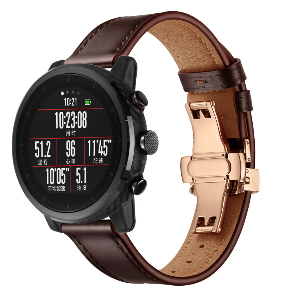 Сменный Браслет Роскошный кожаный для Xiaomi Huami AMAZFIT 2/2S Stratos Часы Браслет ремешок фитнес-трекер# G30