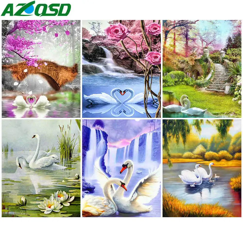 

AZQSD набор алмазных картин 5d лебедь украшения дома Алмазная вышивка крестиком наборы животных ручной работы ремесло