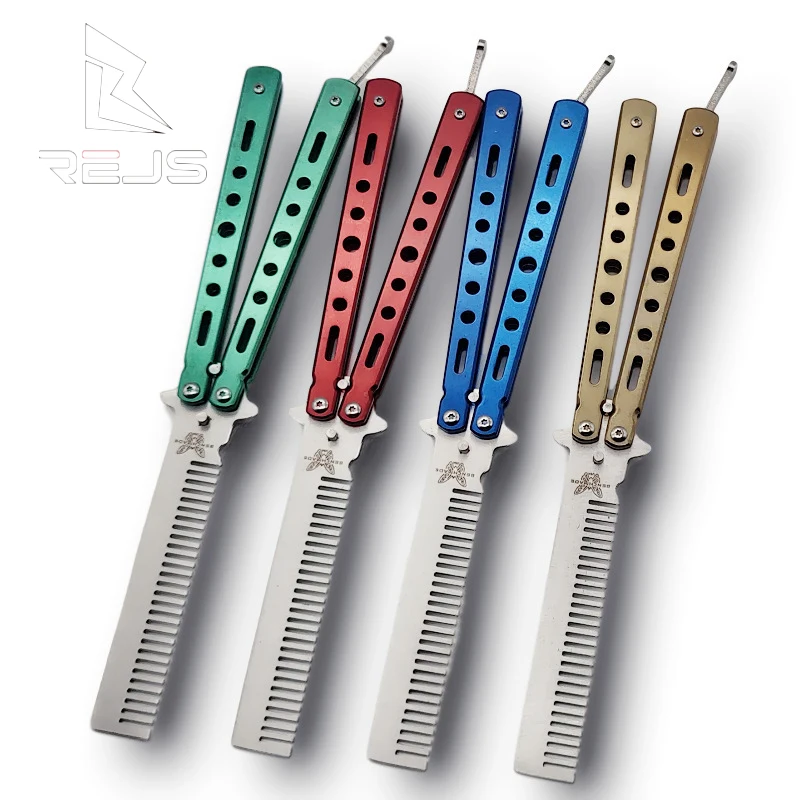 

Учебный нож-бабочка, расческа, инструмент для тренировки, нож-бабочка, нож из нержавеющей стали, складной нож с лезвием, нож для игрушек для в...