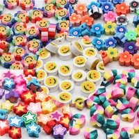 smiley flower heart star polymer clay beads loose spacer beads for jewelry making diy handmade bracelets necklaces supplies