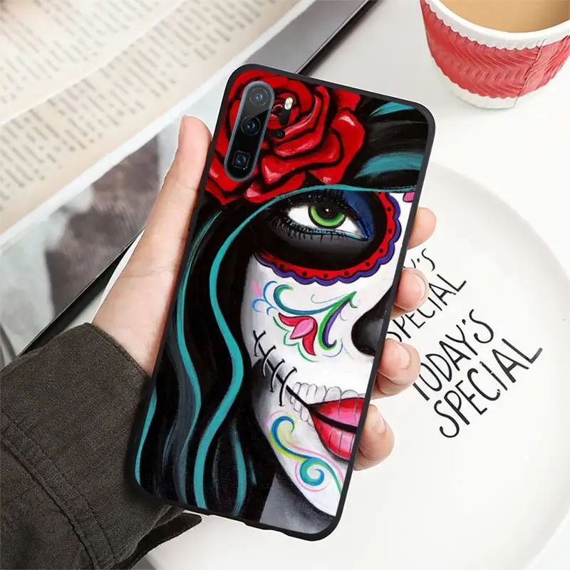 

Retro Style Flower Skull Phone Cases For Huawei honor Mate P 9 10 20 30 40 Pro 10i 7 8 a x Lite nova 5t