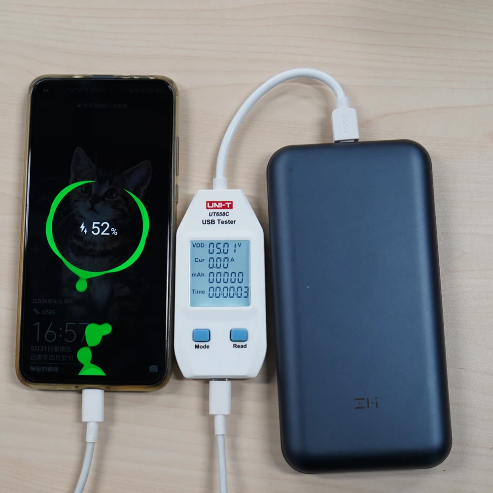 

UNI-T USB Tester UT658A/C/DUAL Voltage Current Monitors Digital Phone Computer Charging Capacity Meter With Data Storage