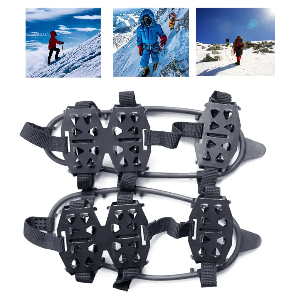 

1 Pair M L 24 Teeth Anti-Slip Ice Grips Gripper Shoes Boot Hiking Ice Climbing Shoe Spikes Climbing Chain Crampons Shoes Cover
