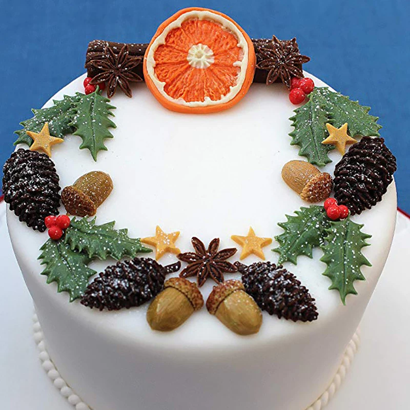 Зимние специи Sugarpaste силиконовые помадные формы глазурь плесень украшения торта