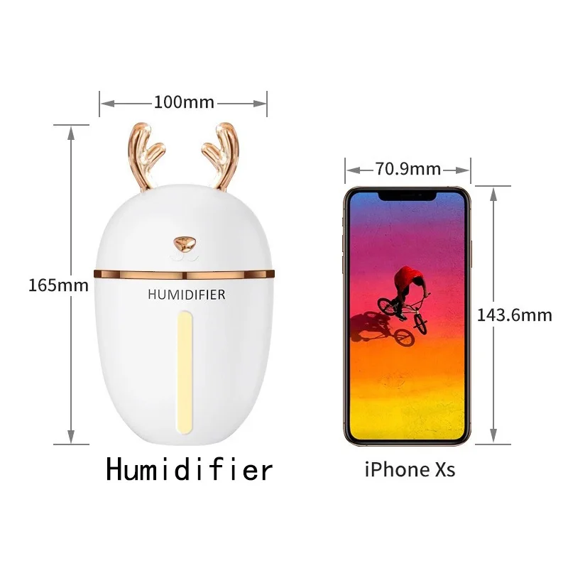 Ультразвуковой мини-увлажнитель воздуха 450 мл светодиодный ночник | Бытовая