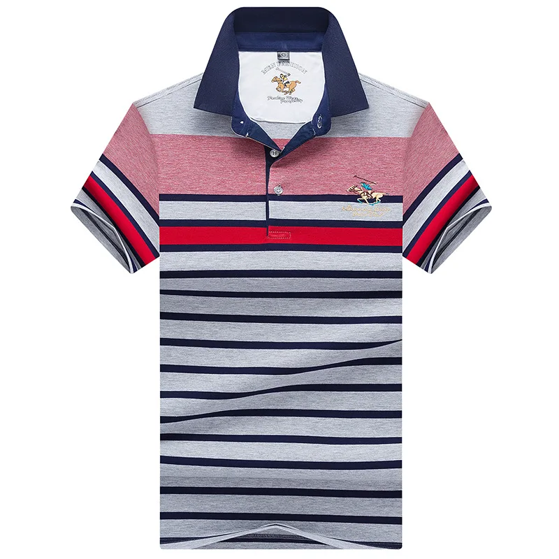 

Fashion Casual Short-Sleeved Polo Shirt Men's Spring Summer New Shirt Striped Lapel Multicolor Cotton Shirt Fitness Clothing