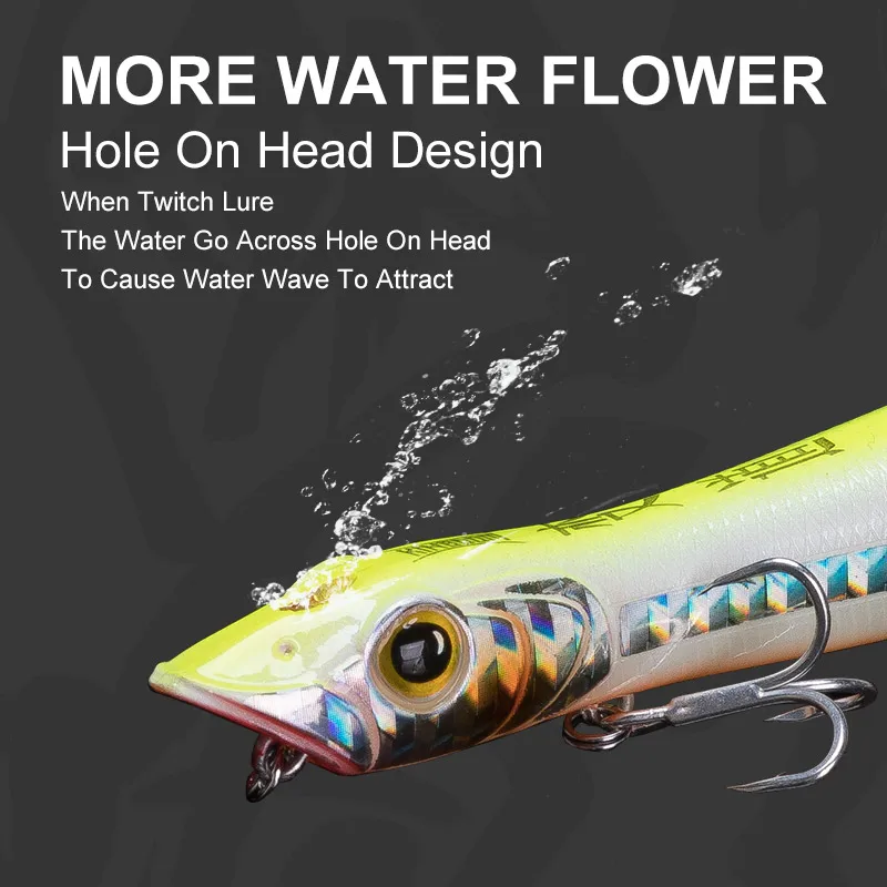 Королевство KCR Горячая рыболовная наживка Поппер и карандаш 110 мм 125 плавающий