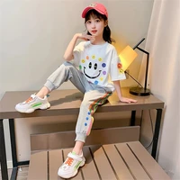 new summer girls sets two pieces children clothes tracksuit t shirt long pants casual kids outfits size 4 5 6 7 8 10 12 years
