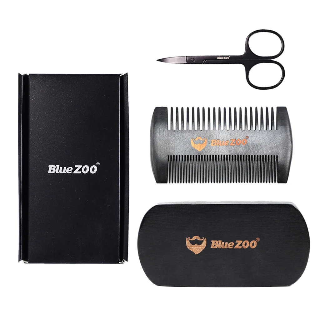 3 в 1 мужской набор для ухода за бородой с кисточкой бороды расческа ножницы кисть