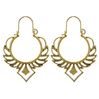 bohemian ethnic style vintage geometrics simple with gold plated brass exaggerate hoop earrings