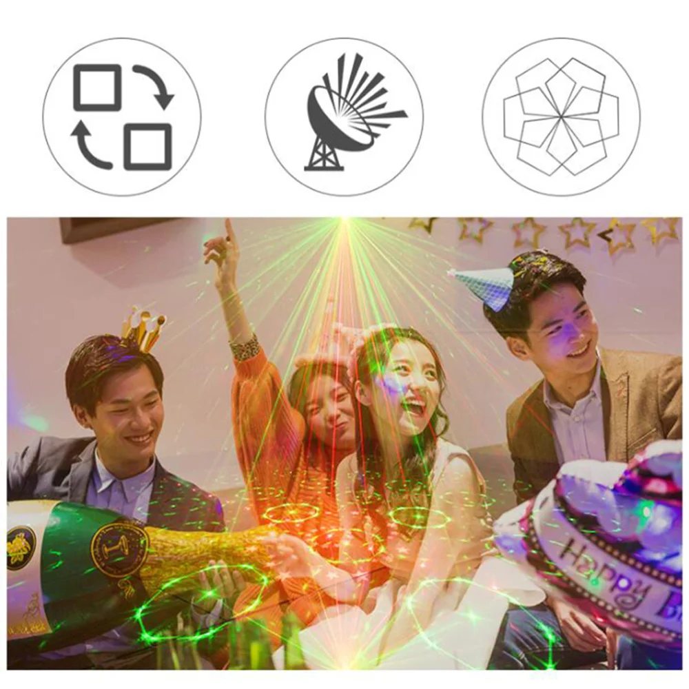 

UV Mini Stage Lamp Voice Control Projection Lamp (UV 6 Holes, USB Plug-in Type)