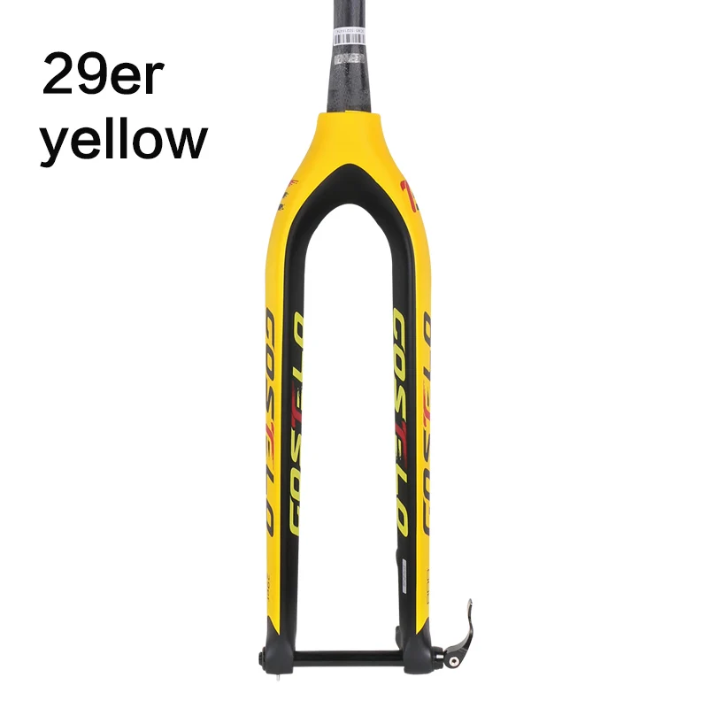 Costelo полностью углеродная mtb вилка 29er для горных велосипедов жесткая вилка для велосипедных частей через ось 15 мм велосипедная передняя вилка rock shox - Цвет: 29er yellow