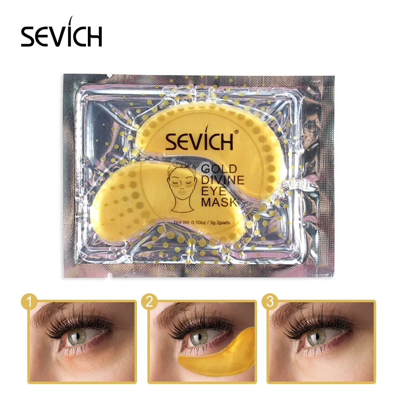 Sevich 10 шт. 24K Золотая маска для глаз, Золотая сыворотка, патчи для глаз, разглаживает морщины отбеливание против старения/темные увлажняющие маски для глаз