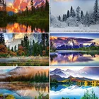 2020 Алмазная вышивка MEIAN Mountain, природный пейзаж, большая Алмазная картина сделай сам с круглыми стразами стразы, мозаичные алмазные наборы для творчества