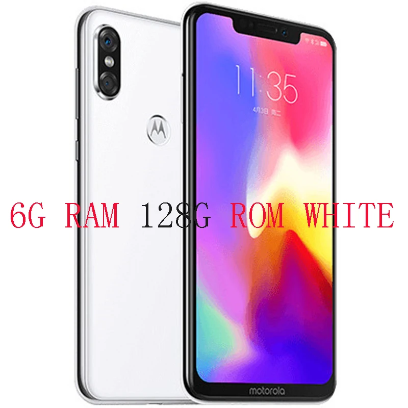 6gb128gbwhite MOTO P30, Android 8,1, 6 ГБ ОЗУ, 64 Гб ПЗУ, двойная камера 1080 P, восьмиядерный смартфон Snapdragon 636, 1,8 ГГц, отпечаток пальца, распознавание лица - Цвет: 6gb128gbwhite