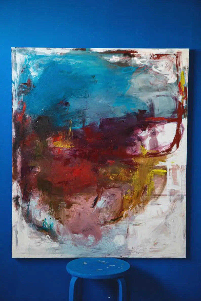 

Large original oil painting Large Abstract big Painting Original wall art ,Abstract canvas art Contemporary art Red Blue Yellow