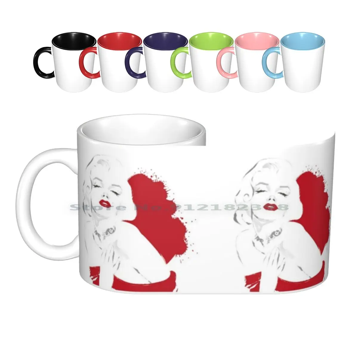 

Red Marilyn Ceramic Mugs Coffee Cups Milk Tea Mug Marilyn Monroe Icon Blonde Hollywood Classic Movie Star Creative Trending