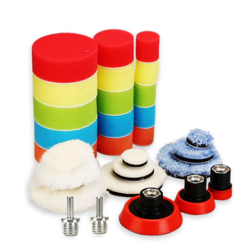 

Polishing Disc Flat Hand Tool Kit 1.2/2/3 Inch M14 For Car Polisher Drill Adapter Durable Multifunction Sponge Buffing Pads