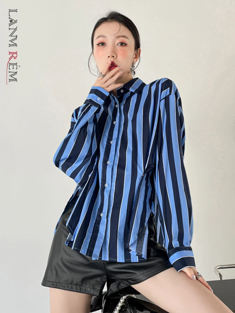 

LANMREM 2022, весенне-осенняя Новинка, женская, дизайнерская, тонкая, однобортная, темпераментная рубашка, Женская мода 2W1011
