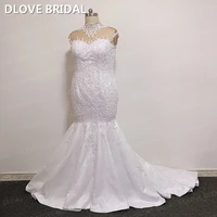 plus size sparkle wedding dress mermaid beaded lace bridal gown custom make