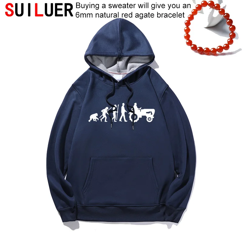

New Winter Autumn Fashion Evolution Tractor Women Men Fleece Cotton Born To Farm Hoodies Farmer Sweatshirts Pullovers OT-801