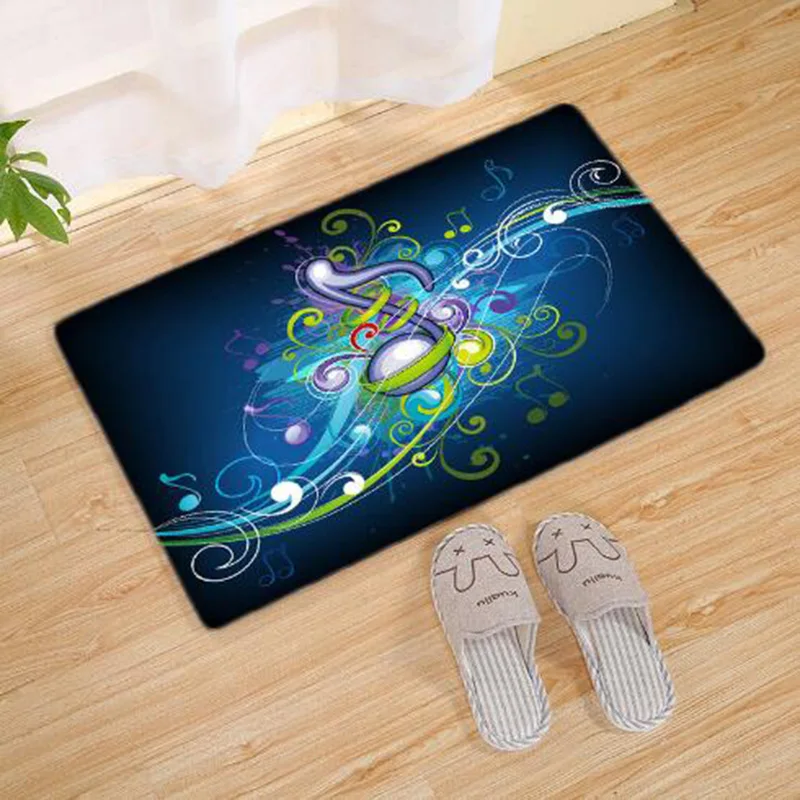 Музыкальный коврик для пианино с рисунком нот Добро пожаловать домой двери