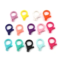 30pcs plastic colorful lamp shape buckle snap plastic candy color hook lobster clasp bag keychain for diy pendant jewelry making