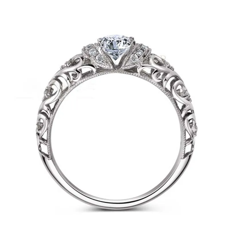 Винтажное классическое кольцо в стиле барокко с имитацией шариков и бриллиантов