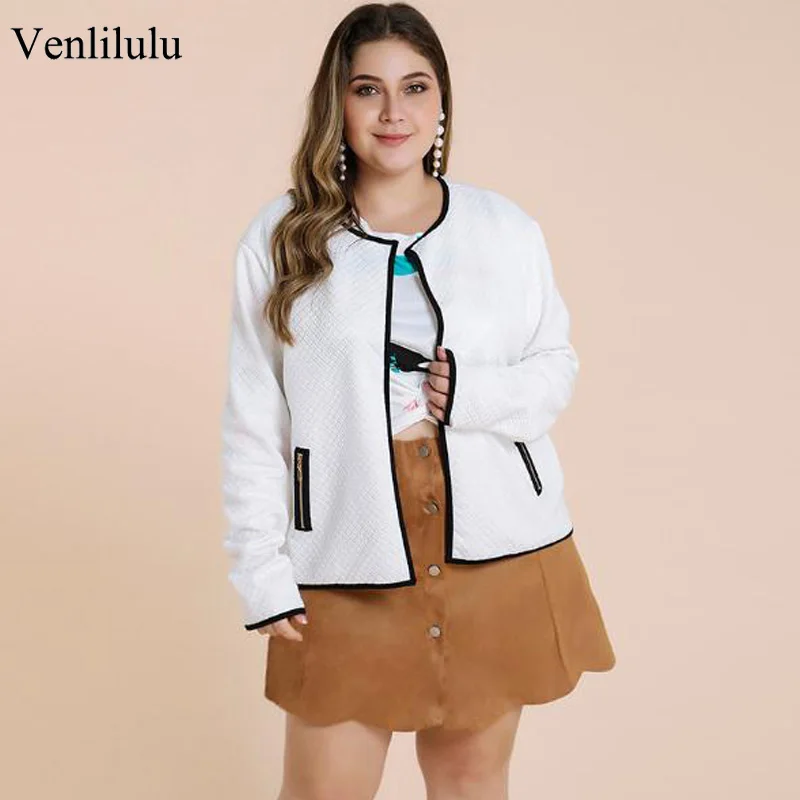 

Осенне-зимняя женская Свободная белая куртка большого размера, размеры XXXXL 2021