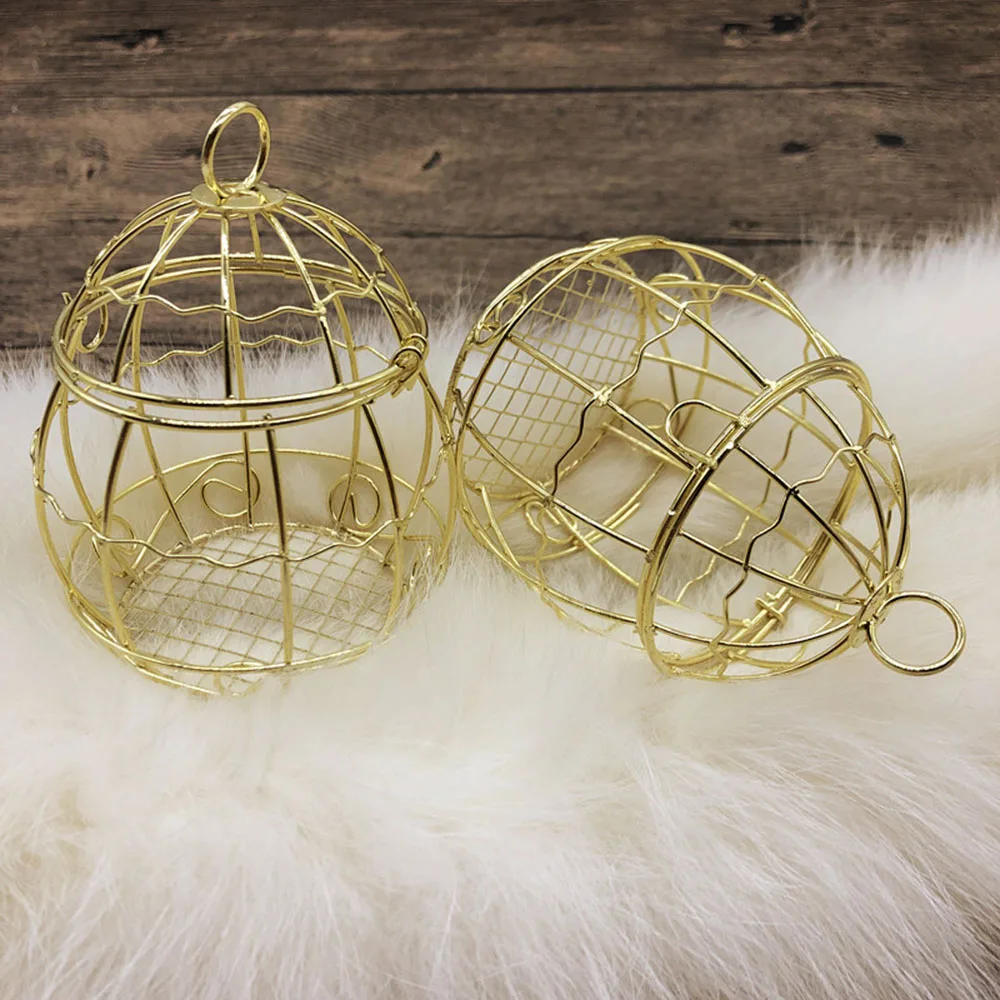 Candy Boxes Retro Bird Cage Mini Metal Gold Vintage Baby Shower Favor For Guests Party Birthday Souvenirly New