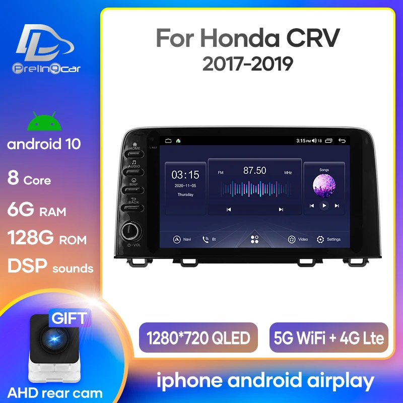 Prelingcar навигационная система для Honda CR-V 2017 android 10 0 автомобиля GPS мультимедийное