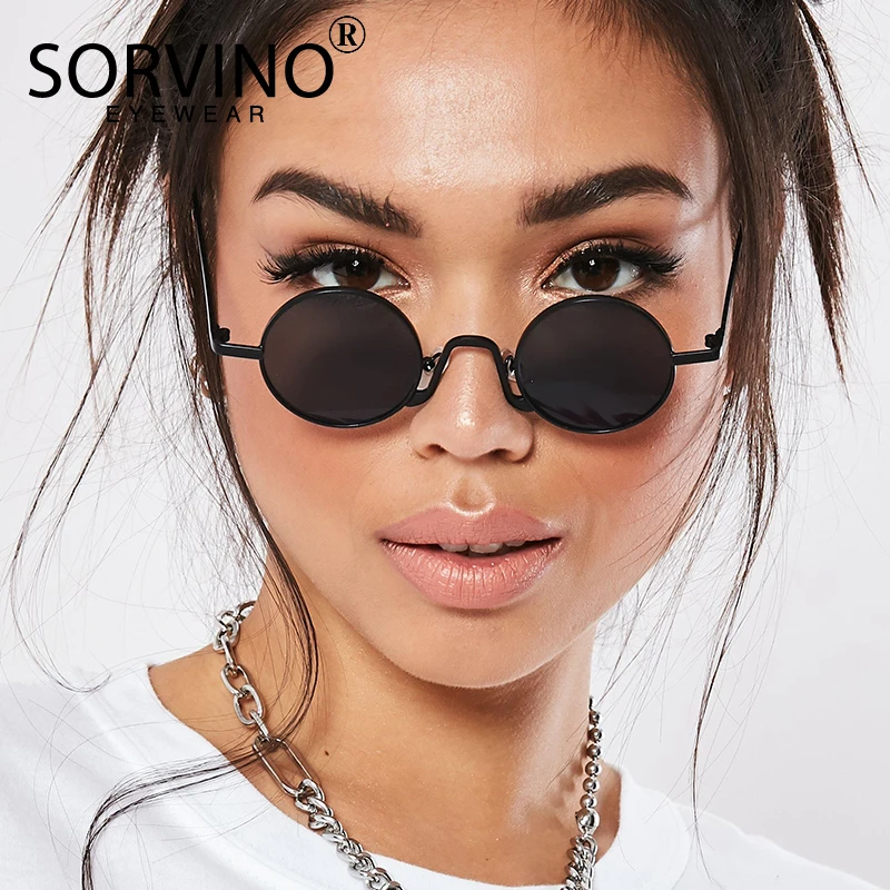 SORVINO-gafas de sol redondas estilo Steampunk para hombre y mujer, lentes de sol unisex de diseño de marca, estilo Retro, delgadas, SP152, 2020