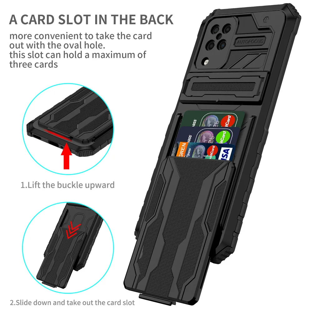 

For Samsung Galaxy A12 Case 6.5" Heavy Duty Shockproof Wallet Card Slots Armor Phone Case For Samsung A 12 A 1 2 Fundas Bumper