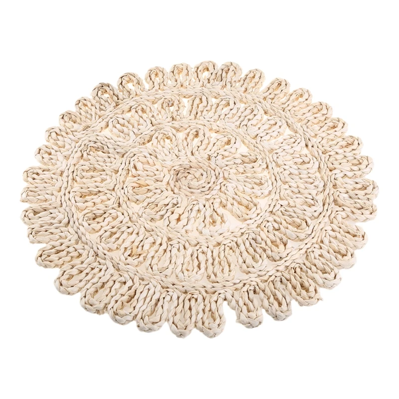 Натуральные плетеные соломенные коврики полые для праздника Рождества кухонные