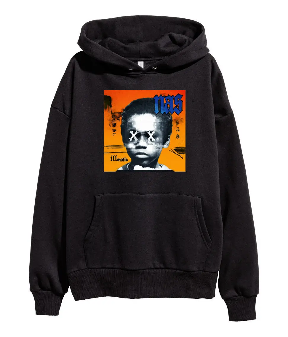 Nas Illmatic XX толстовка хип-хоп рэп пуловер Толстовка Мерч Винтажный стиль черный |