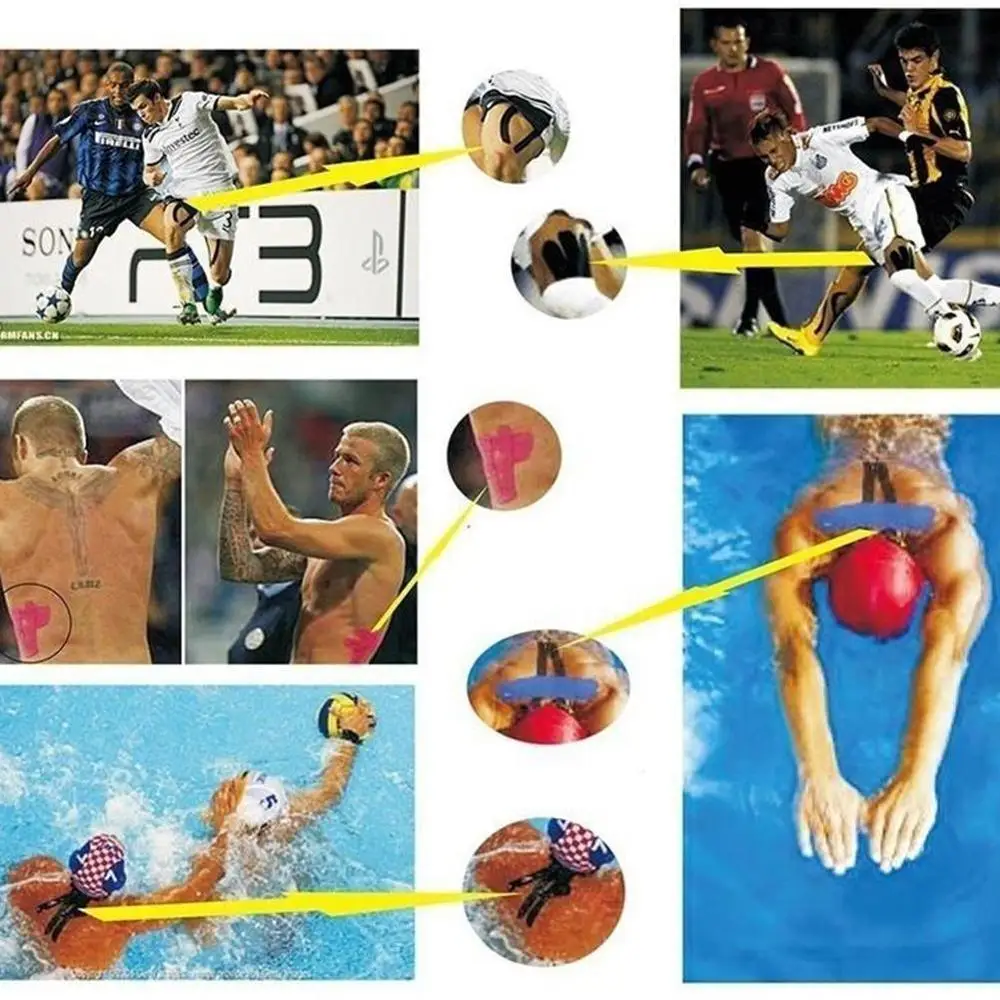 

Kinesiology Tape Muscle Bandage Colourful Sports Cotton Knee Injury High Elastic Pain Relief Adhesive Tape Strain Speed Mus W4F5