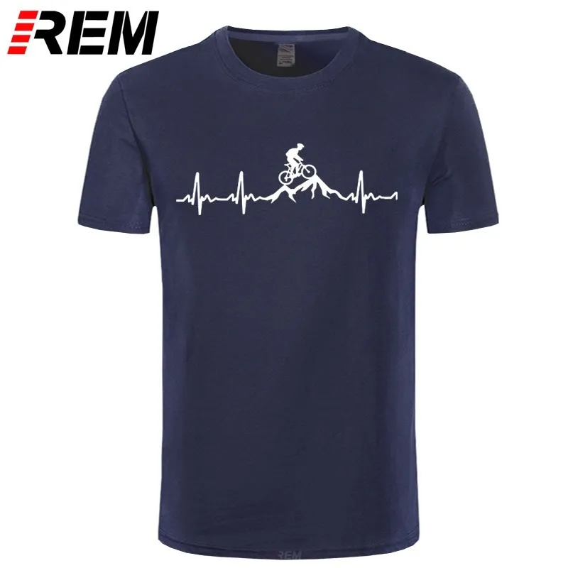 

Mountain Cotton Family Size REM Men's T-shirt Bike T Short Plus Heartbeat Funny MTB Bike Sleeve Shirt Dirt Custom Fashion Heartb