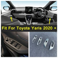 door handle holder window lift button switch cover trim rhd fit for toyota yaris 2020 2021 stainless steel interior refit kit