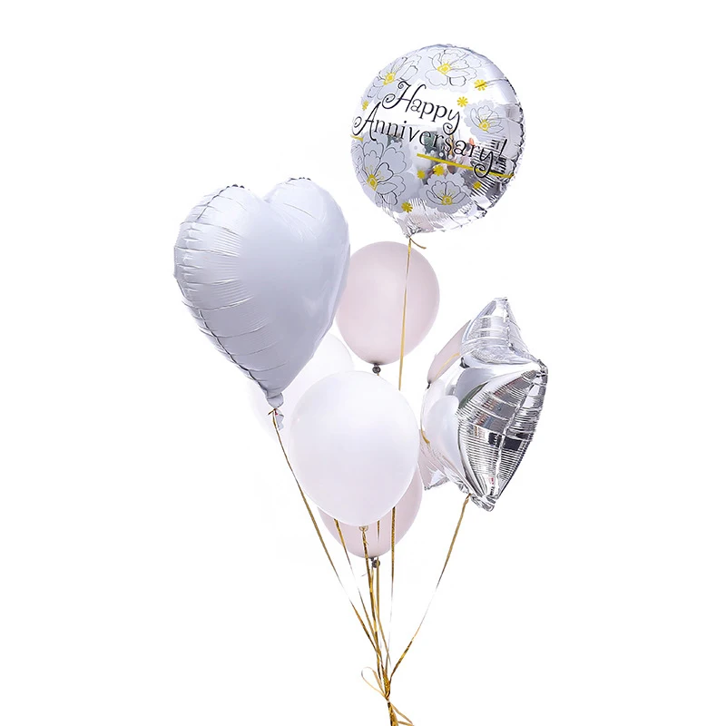 7pcs/1set 12-18inch Clear Latex Balloon happy Anniversary Rose Gold Silver Confetti Party Decor Adult ball | Дом и сад