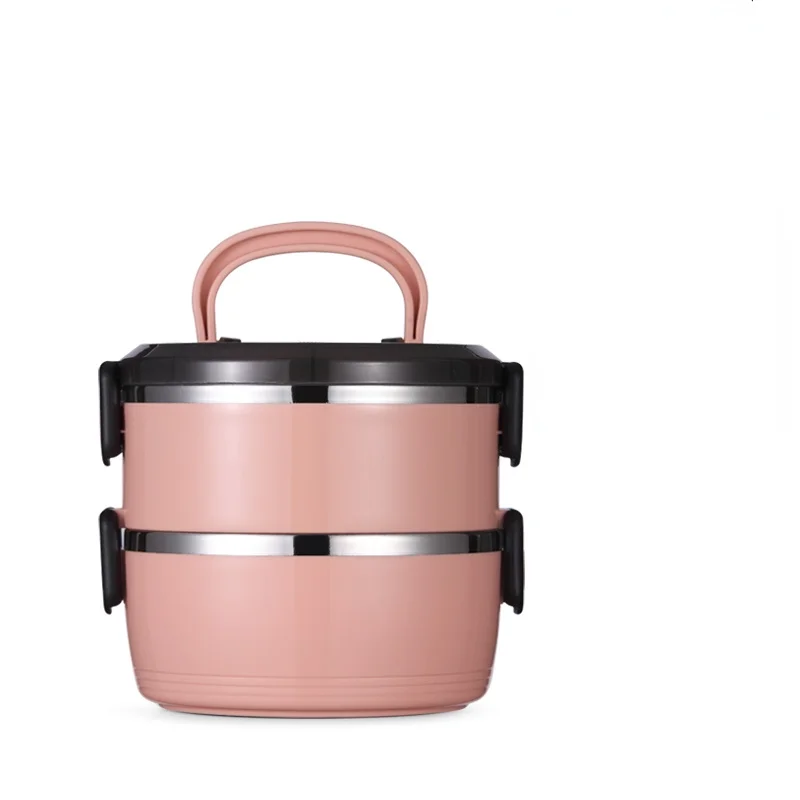 

Women Double Deck Lunch Box Stainless Steel Work Microondas Bento Lunch Box School Children Cute Lancheira Food Container BF50FH