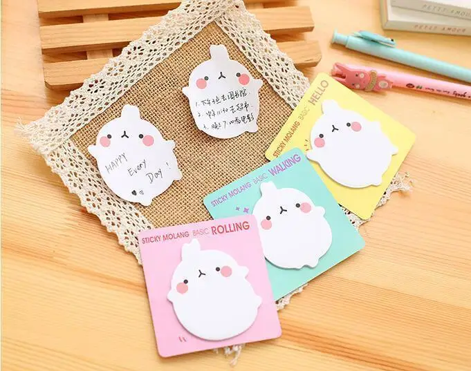 Клей Molang Kawaii милый блокнот кролик Липкие заметки Post блокнот для заметок офисная школьная поставка стикер для канцелярских товаров сладкий