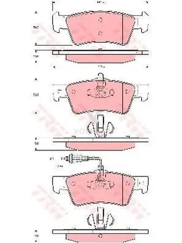 TRW GDB1671 disc brake Pads rear VW: TRANSPORTER V flatbed 03- box |